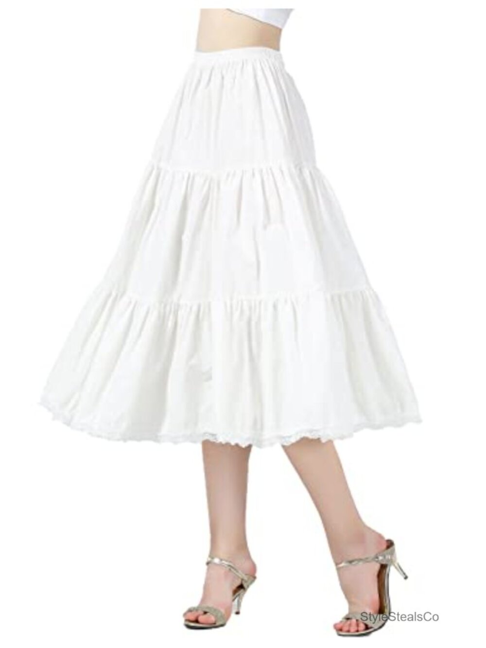100% Cotton Lace Half Slip Skirt Extender A-Line Retro